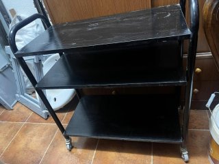 Camarera Negra Madera 3 Estantes