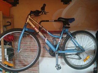 Bicicleta Montaña Azul y Dorada