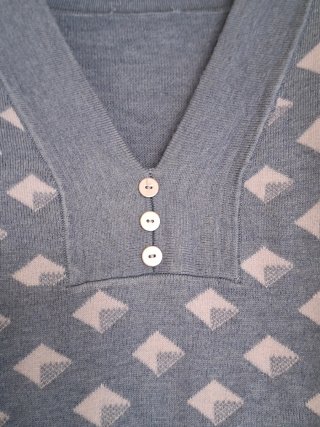 Jersey mujer azul con estampado