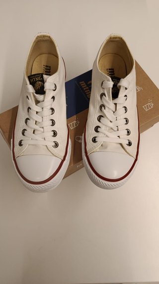 Zapatillas Mustang Lona Blancas a Estrenar