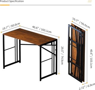 Escritorio plegable 103cm caoba sin montaje