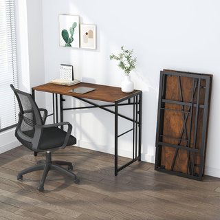 Escritorio plegable 103cm caoba sin montaje