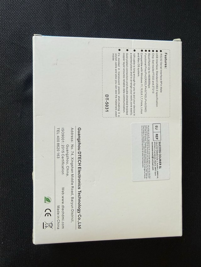 Adaptador USB a Puerto Serie RS232 DTech