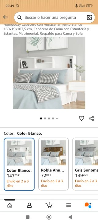 Cabecero de cama 150cm blanco