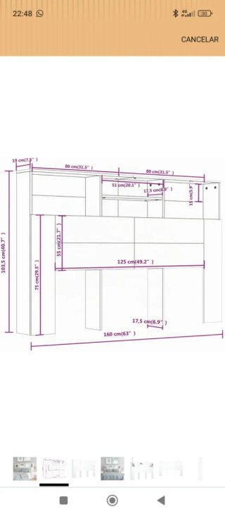 Cabecero de cama 150cm blanco