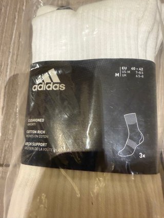 3 Pares Calcetines Adidas Blancos Talla M
