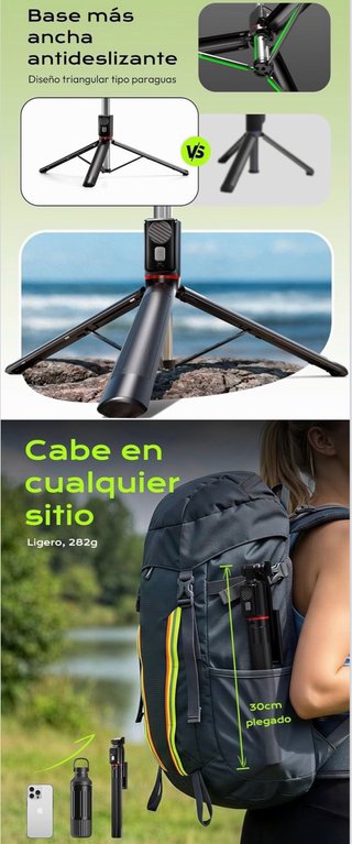 Tripode Selfie Movil 170cm Palo Selfie Bluetooth