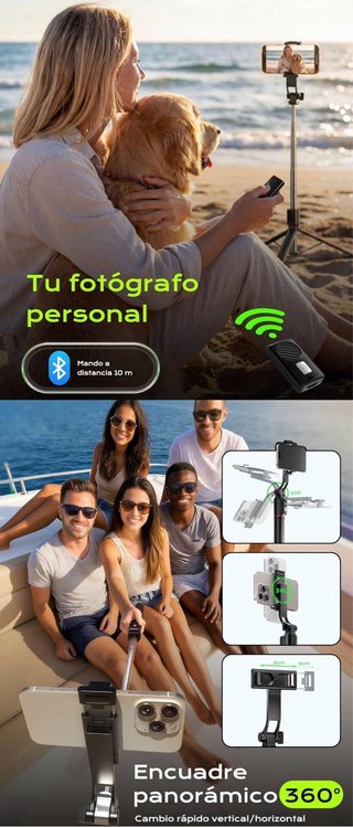 Tripode Selfie Movil 170cm Palo Selfie Bluetooth