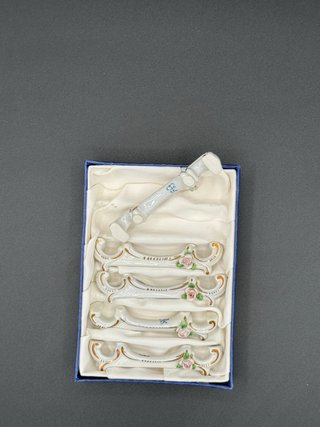 Set 5 poggia coltello porcellana rose