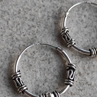 Pendientes Aros Bali Thai Plata
