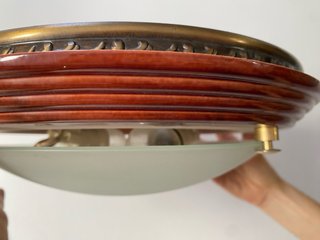 Lámpara de techo madera y cristal