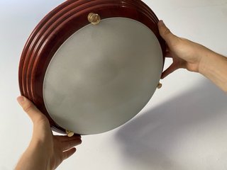 Lámpara de techo madera y cristal