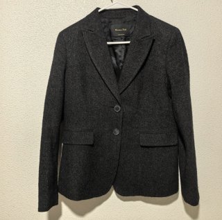 Americana Lana Espiga Gris Massimo Dutti T42
