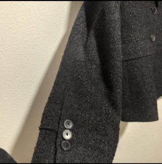 Americana Lana Espiga Gris Massimo Dutti T42