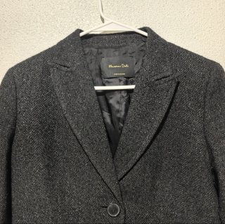 Americana Lana Espiga Gris Massimo Dutti T42