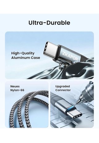 Cable USB C ZKAPOR 3M Carga Rápida