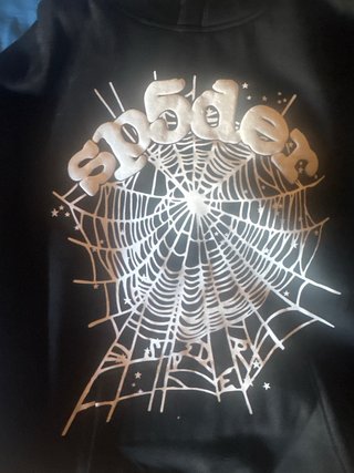 Sudadera Sp5der Negra con Telaraña