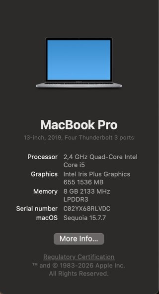 MacBook Pro 13 2019 Quad-Core 2.4GHz
