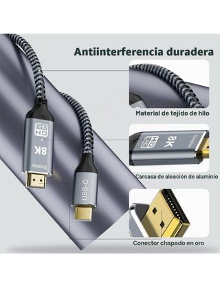 Cable USB-C a HDMI 8K 2M
