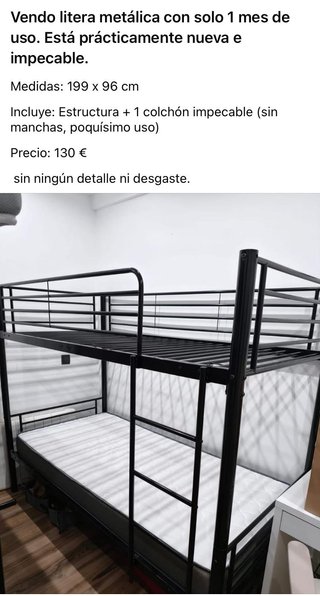 Litera metálica negra + colchón