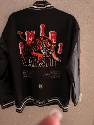 Chaqueta Amiri Negra con Mangas de Cuero