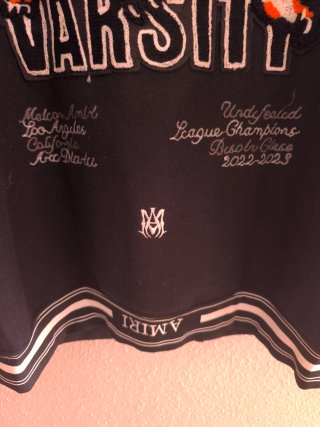 Chaqueta Amiri Negra con Mangas de Cuero