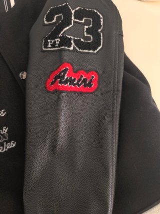 Chaqueta Amiri Negra con Mangas de Cuero