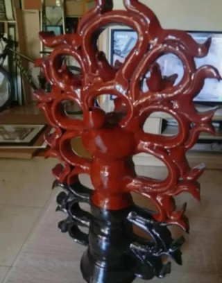 Botijo de cerámica rojo y negro 35 cm