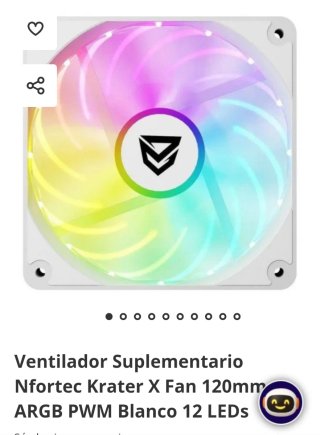 Ventilador Nfortec Krater X 120mm ARGB Blanco