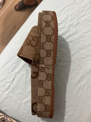 Sandalias Gucci plataforma alta beige/marrón
