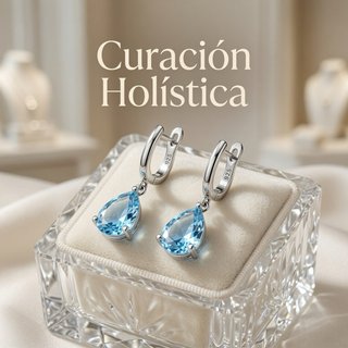Pendientes Lágrima Aguamarina Plata de Ley 925