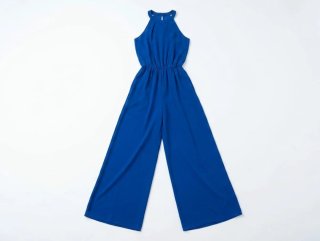 Tuta elegante blu con cintura