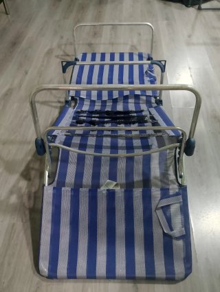 4 Hamacas Playa/Piscina Beige y Gris