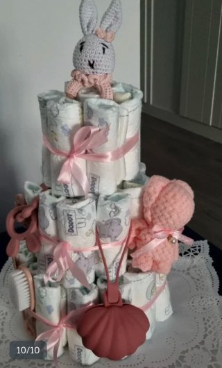Tarta de pañales DODOT para niña