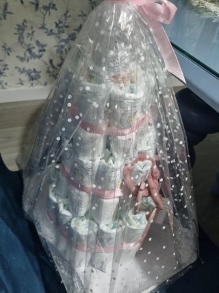 Tarta de pañales DODOT para niña