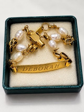 Pulsera oro 18K 750 con perlas cultivadas vintage