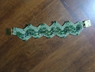 Bracciale donna oro e verde