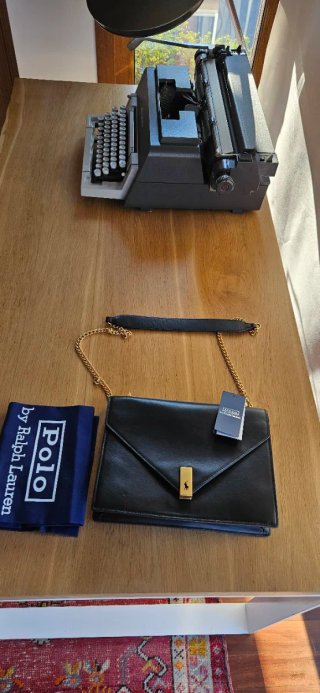 Bolso Negro Polo Ralph Lauren Cadena Dorada