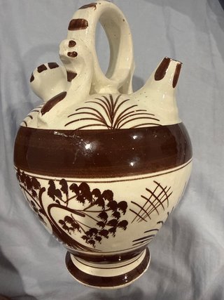 Botijo doble cerámica pintado a mano