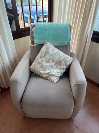 Sillón relax elevable tela beige