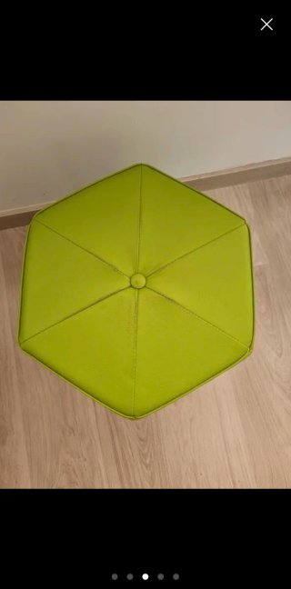 Puff Hexagonal Tela y Polipiel - plegable