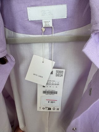 Chaqueta Zara lila lino Talla XS