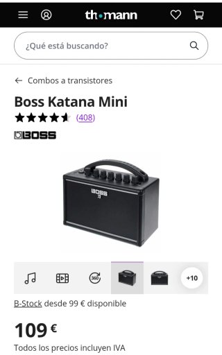 Amplificatore Boss Katana Mini + alimentatore Roland + batterie
