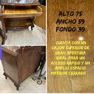 Pareja Mesas Madera y Cristal