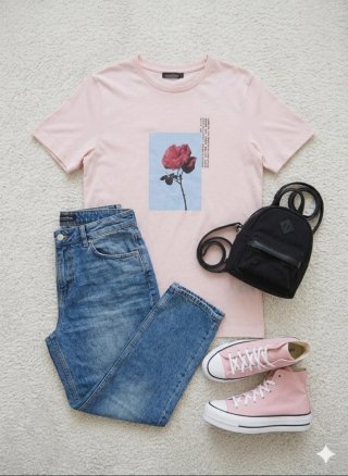 Camiseta rosa palo Primark | floral | talla S
