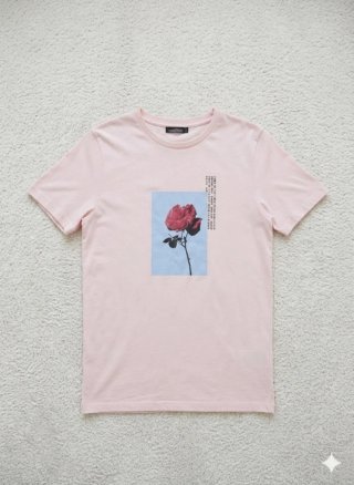 Camiseta rosa palo Primark | floral | talla S