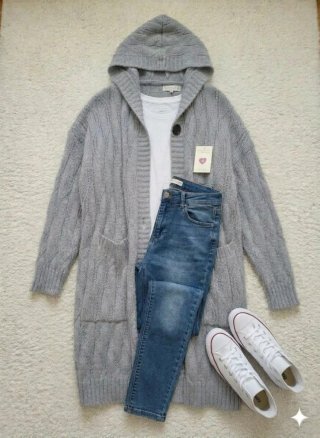 Cárdigan largo gris NUEVO con etiqueta | talla M/L