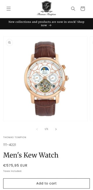 Reloj Thomas Tompion Marrón/Dorado