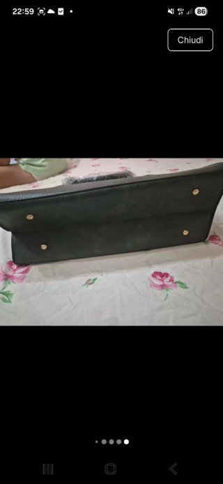 Borsa Sara Moda verde con catena oro