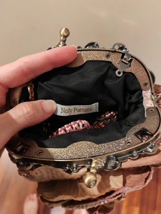 Bolso monedero fiesta flor rosa